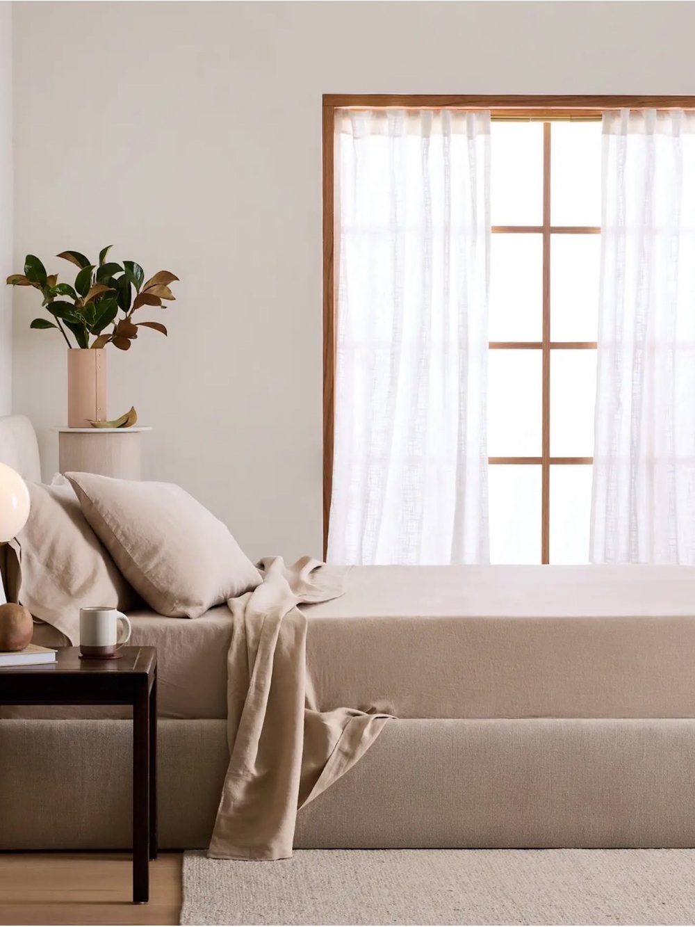 NWOT Queen European Linen Sheet Set - Toffee - Retail $184 - Picture 2 of 5